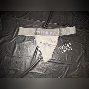 Skull and Bones Men's Grey Thong underwear Size L